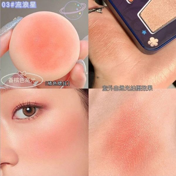 3 In 1 Colors Facial Blush Gradual Powder Blusher Shimmer Highlighter Three-dimensional Brightening Powder Blusher Palette – Biya Korean Highlighter & Blush Palette