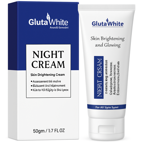 Gluta White Night Cream – Advanced Skin Brightening, Nourishing & Anti-aging Formula (50ml)