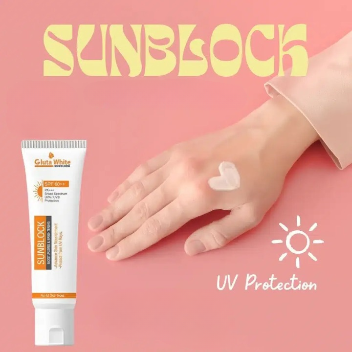 Glutawhite Skin Brightening Sunblock Spf60 – Advanced Uva/uvb Protection, Oil-free & Long-lasting Moisture