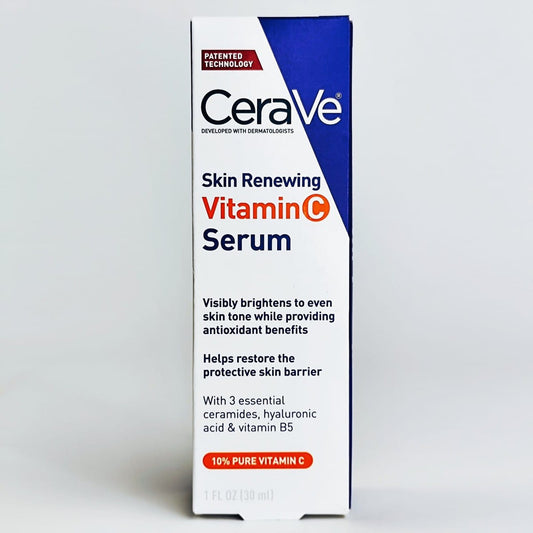 Cerave Skin Renewing Vitamin C Serum – 30ml | Brightening Face Serum With 10% Pure Vitamin C, Hyaluronic Acid & Vitamin B5 | Dermatologist Developed, Hydrating & Antioxidant Protection | Fades Dark Spots, Evens Skin Tone & Restores Skin Barrier